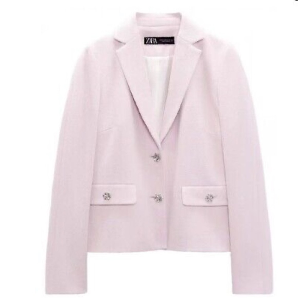 Zara Light Pink Jewel Blazer